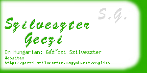 szilveszter geczi business card